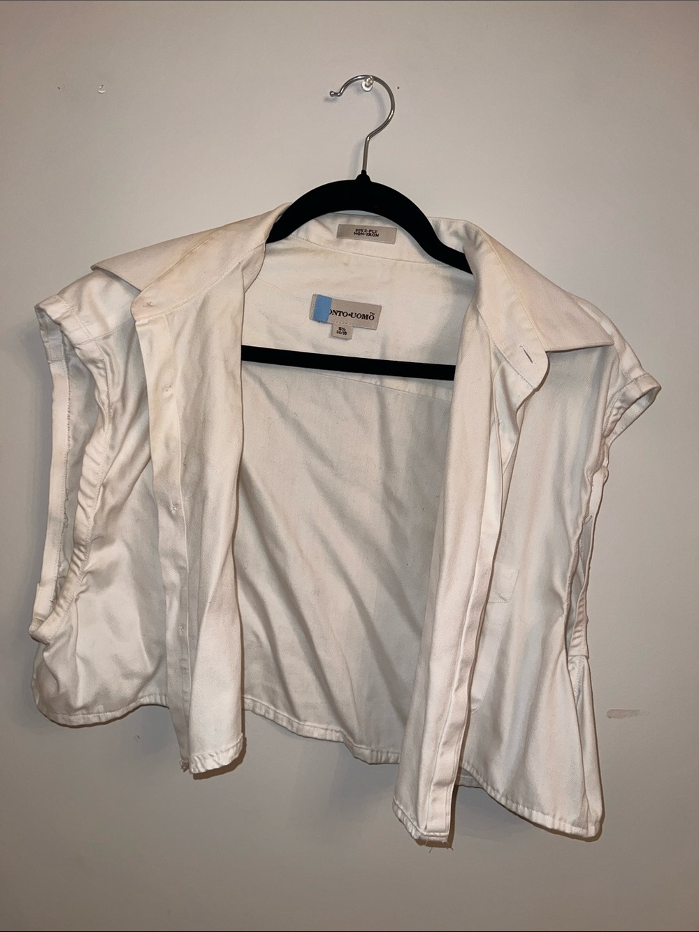Pronto Uomo White Cropped Sleeveless Shirt Jacket